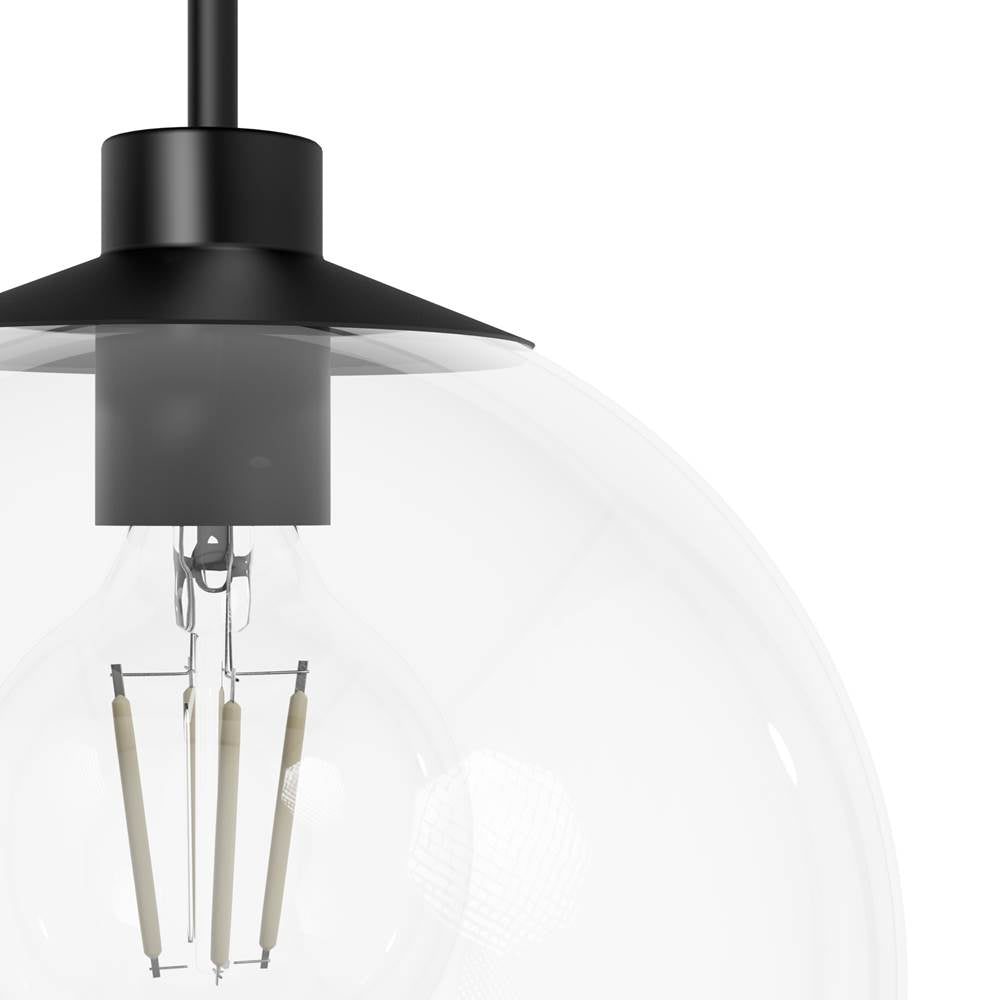 Hunter Xidane Matte Black With Clear Glass 1 Light Pendant Ceiling Light Fixture