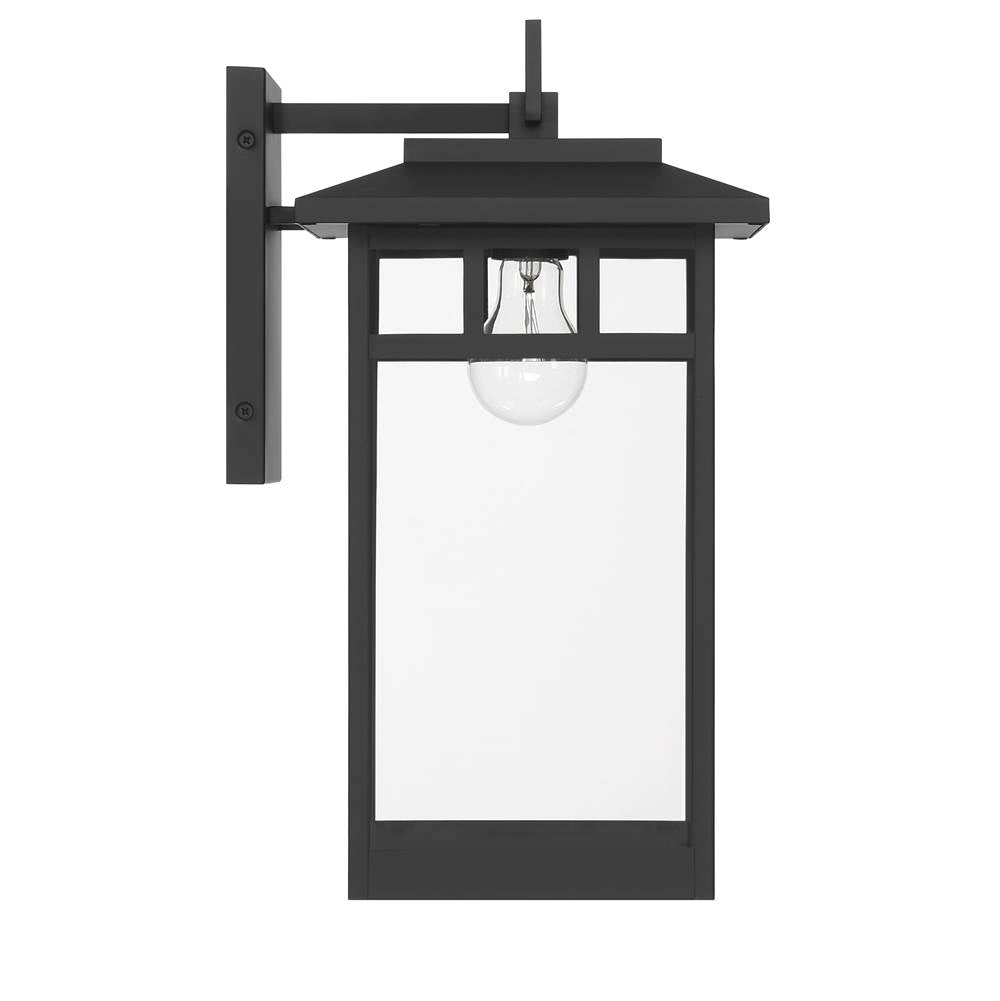 Hunter 46072 Matte Black Hunter Yancy House Matte Black With Clear Glass 1 Light Image 3