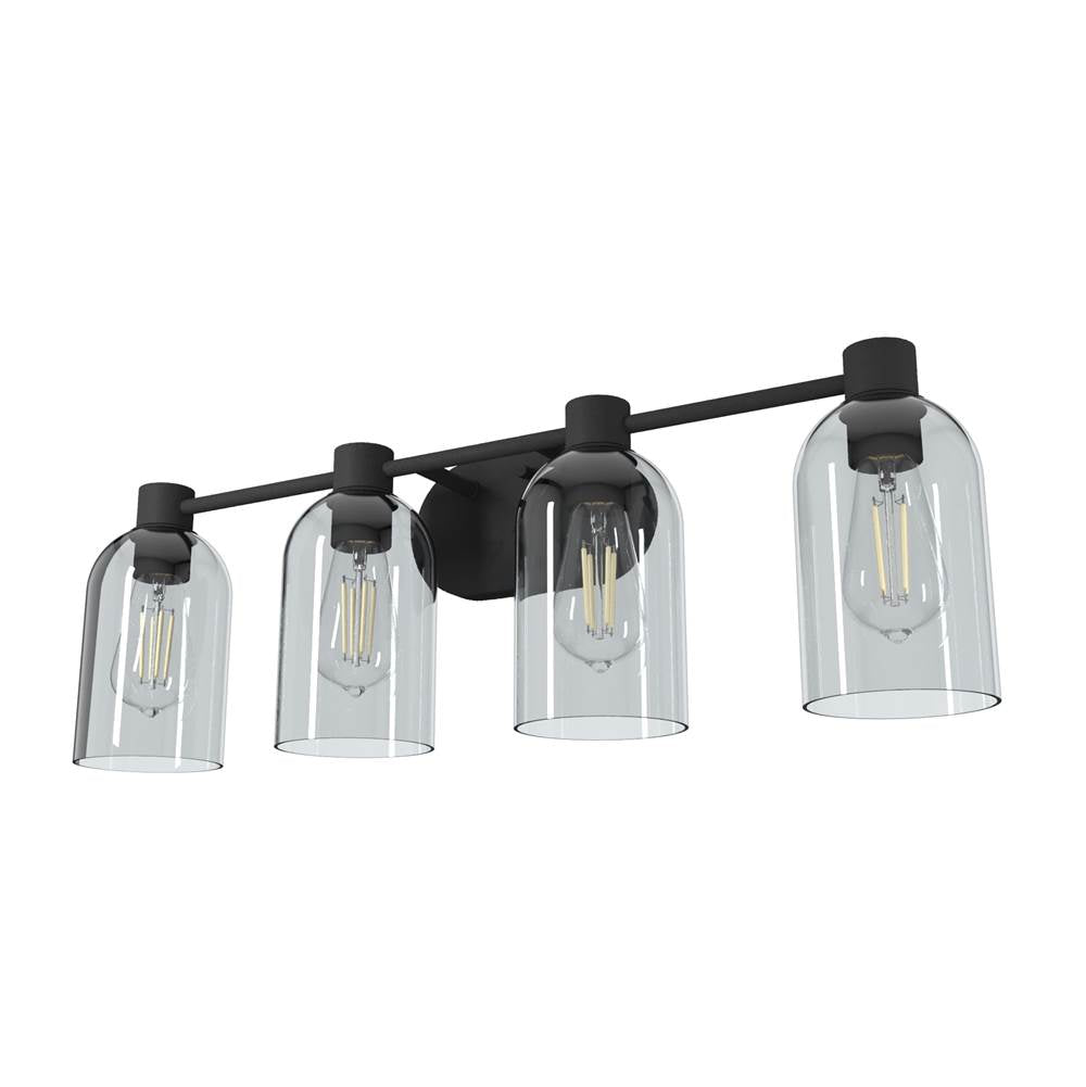 Hunter 19711 Natural Iron Hunter Lochemeade Natural Iron 4 Light Vanity Wall Light Fixture Image 1