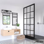 Hunter 48009 Matte Black Astwood Matte Black With Clear Glass 4 Light Vanity Wall Light Fixture Image 5