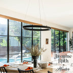 Hunter 13120 Matte Black Canoga Matte Black 1 Light Large Chandelier Ceiling Light Fixture Image 2