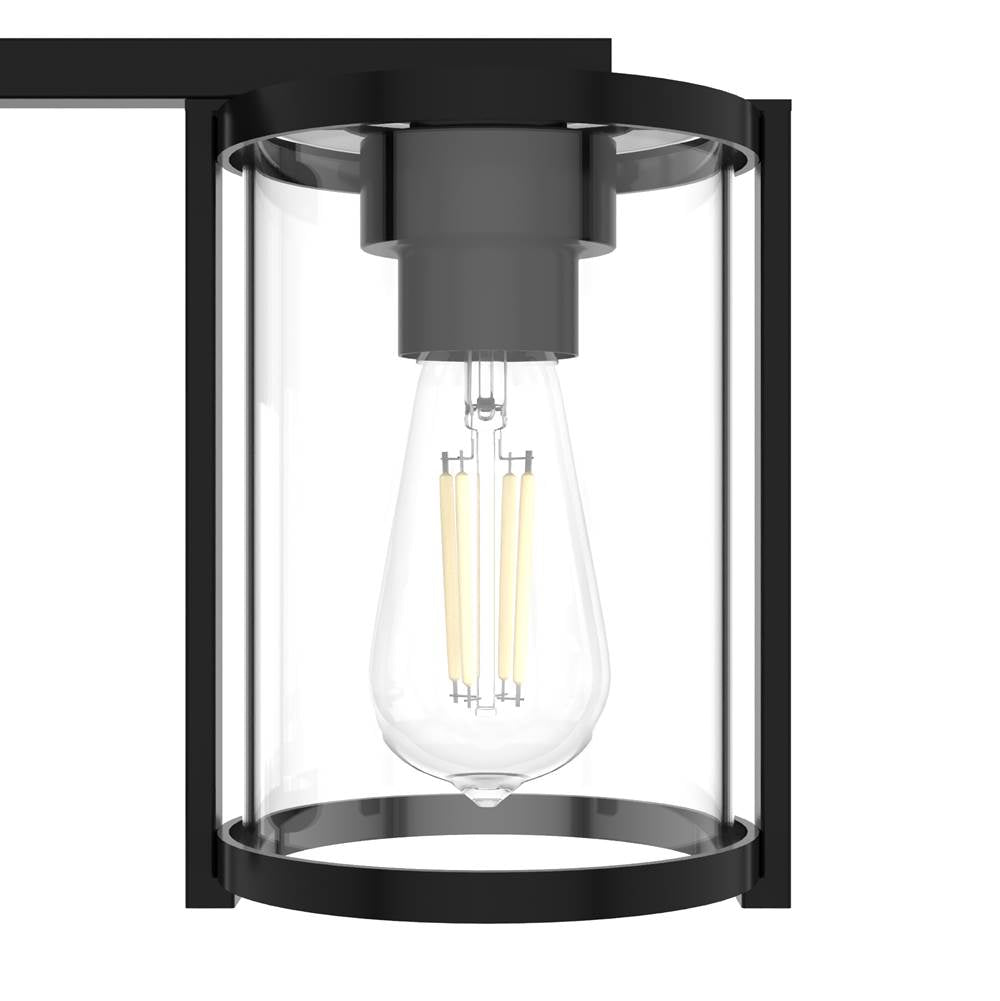 Hunter Astwood Matte Black With Clear Glass 4 Light Vanity Wall Light Fixture