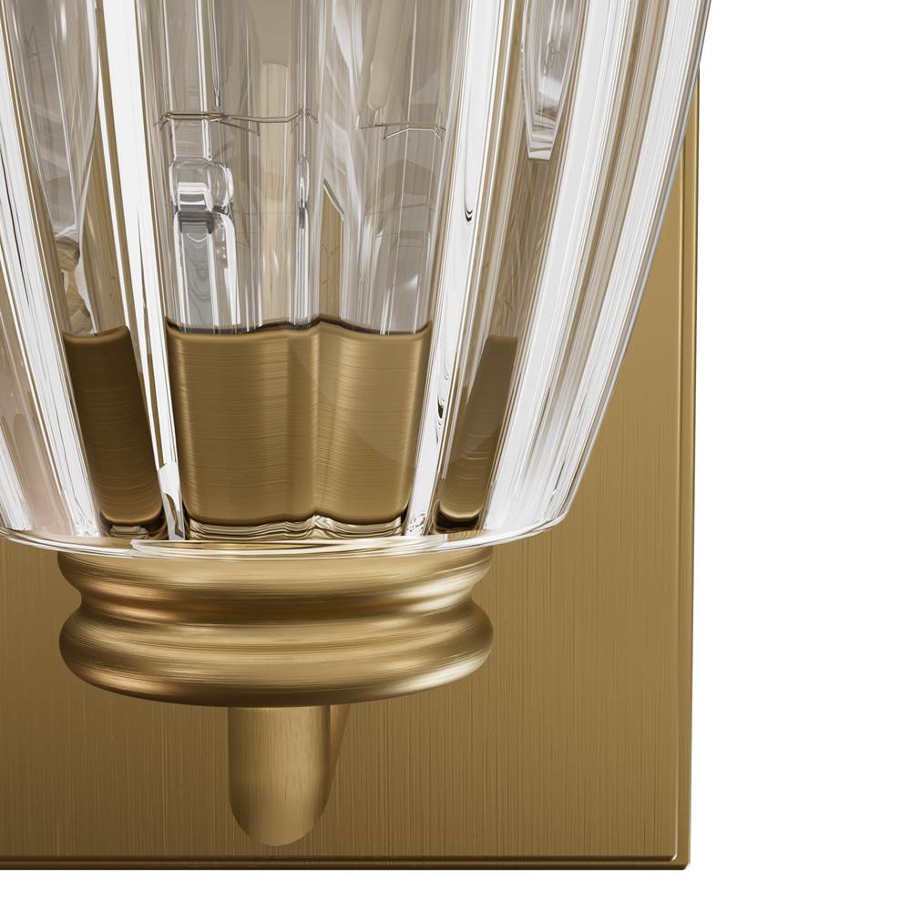 Hunter Rossmoor Hunter Rossmoor Luxe Gold With Clear Glass 1 Light Sconce Wall Light Fixture