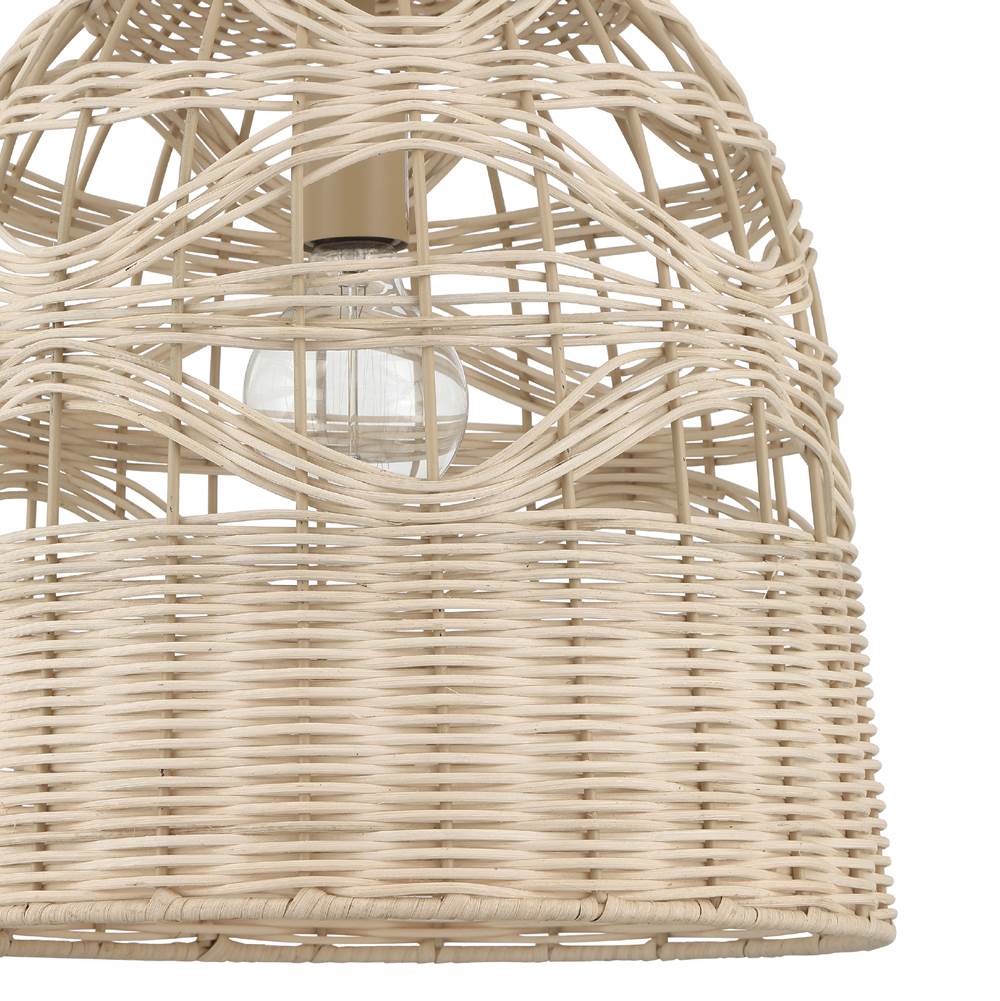 Hunter 48200 Matte Black Baskel 1 Light Large Pendant Rattan Image 2