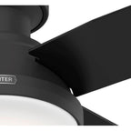 Hunter 52390 Matte Black 44 Inch Dempsey Matte Black Low Profile Ceiling Fan With Led Light Kit And Handheld Remote Image 7