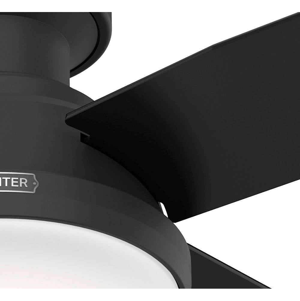 Hunter 52390 Matte Black 44 Inch Dempsey Matte Black Low Profile Ceiling Fan With Led Light Kit And Handheld Remote Image 7