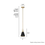 Hunter 19442  Klein 1 Light Metal Pendant 6 Inch Image 2