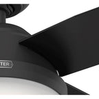 Hunter 52391 Matte Black 44 Inch Dempsey Matte Black Ceiling Fan With Led Light Kit And Handheld Remote Image 7