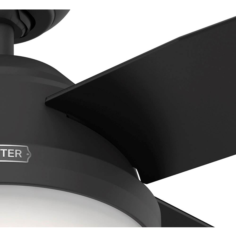 Hunter 52391 Matte Black 44 Inch Dempsey Matte Black Ceiling Fan With Led Light Kit And Handheld Remote Image 7