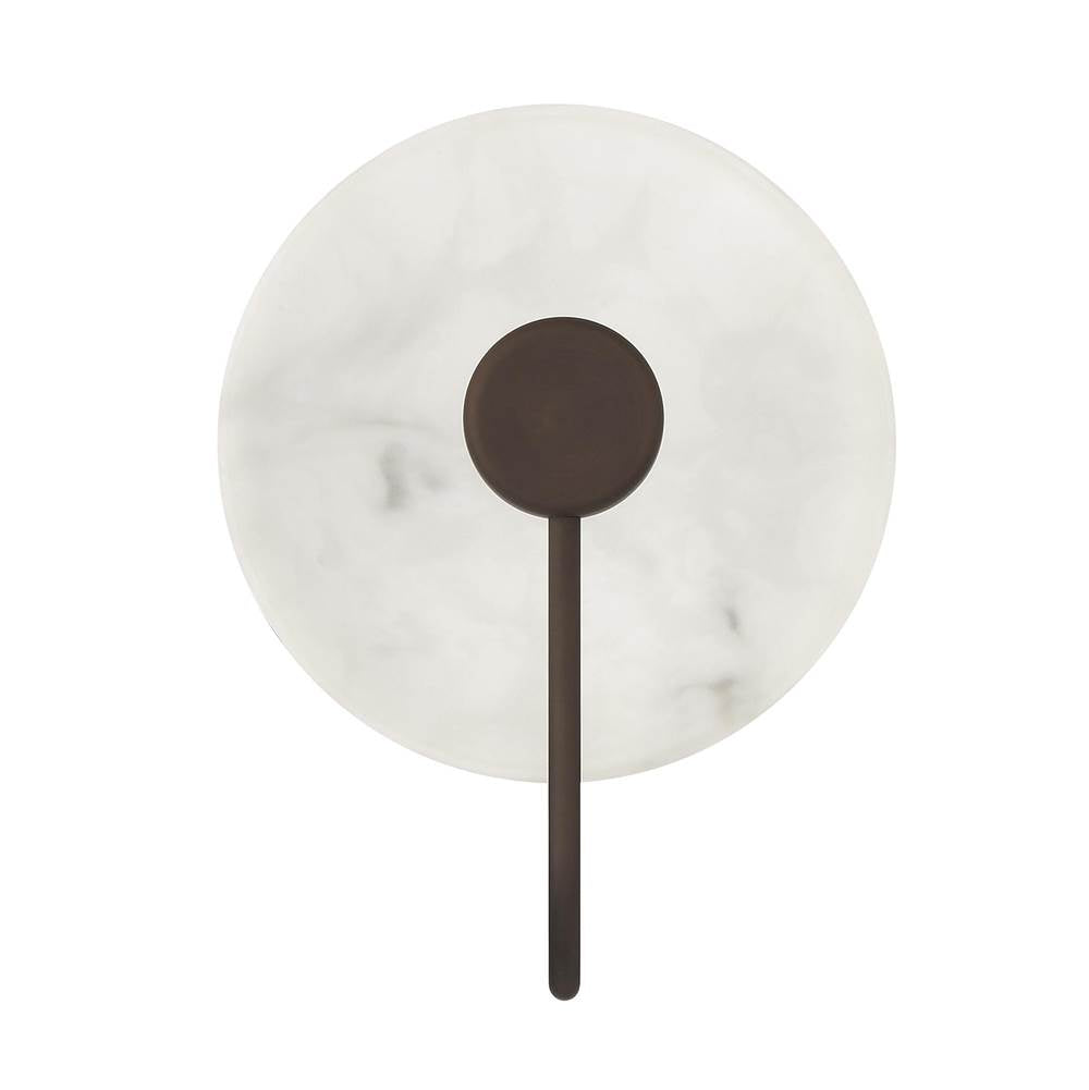 Hunter 13266 Matte Black,Cast Alabaster Amara Crest Jasmine Roth 1 Light Led 8 Inch Sconce Image 2