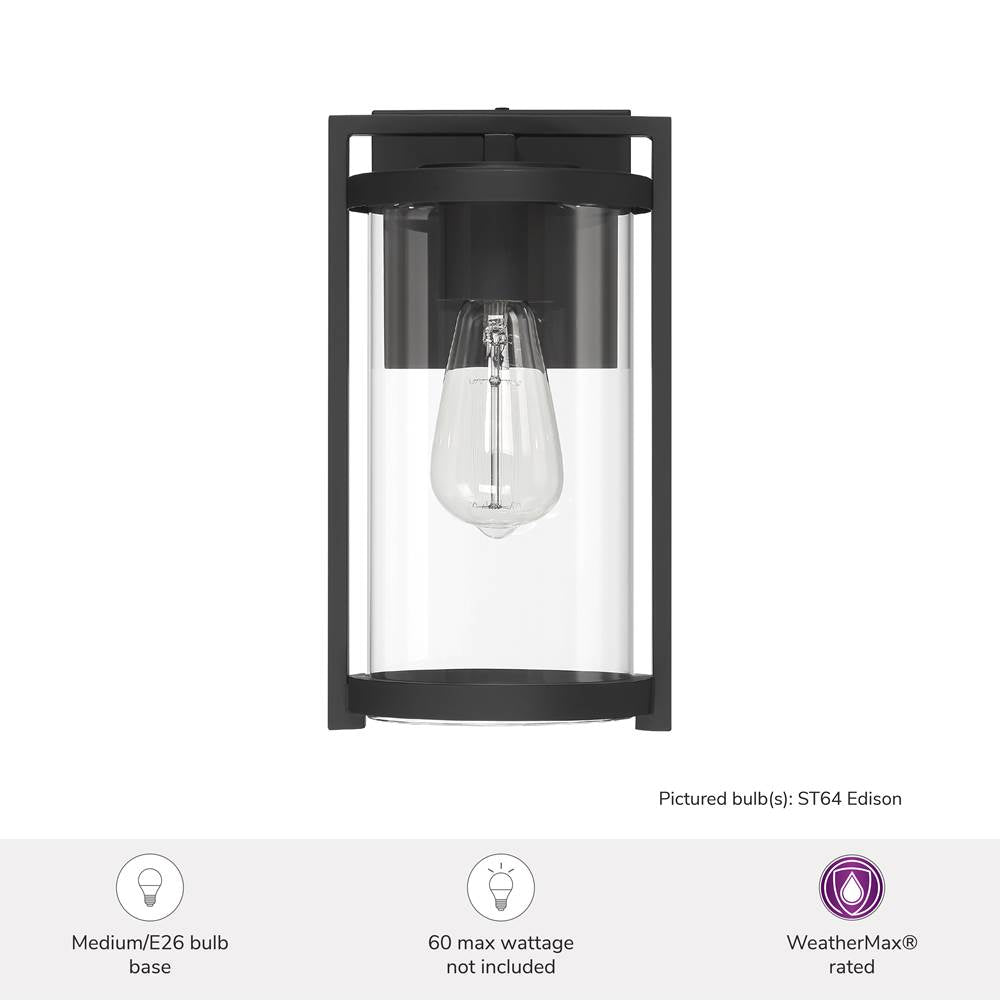 Hunter 46066 Matte Black Astwood Outdoor 1 Light Small Wall Light Black Image 4