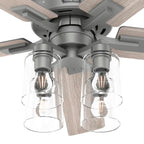 Hunter Techne 52 Inch Wifi Techne Matte Silver Ceiling Fan With Led Light Kit And Handheld Remote