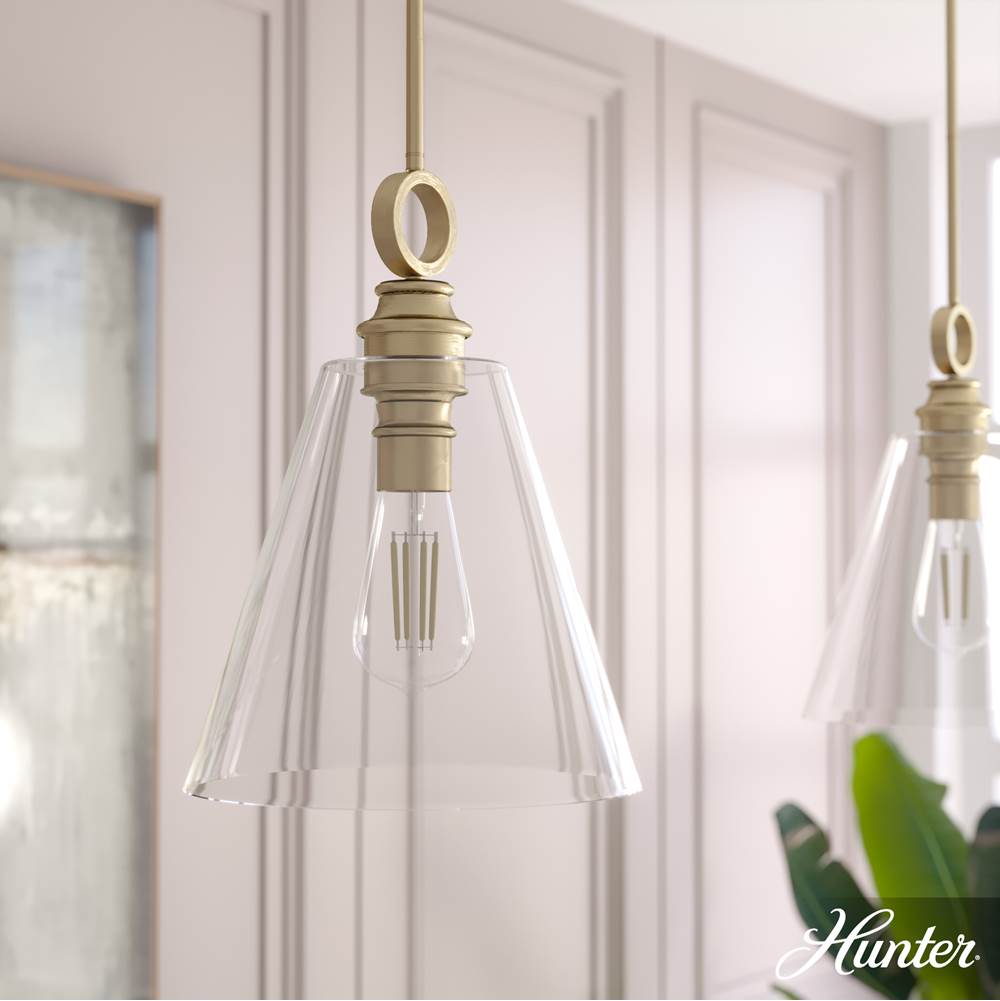 Hunter 19438 Alturas Gold Hunter Klein Alturas Gold 1 Light Pendant Ceiling Light Fixture Image 4