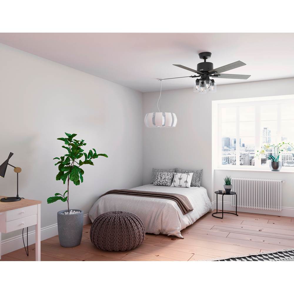 Hunter 52311 Matte Black 52 Inch Wifi Techne Matte Black Ceiling Fan With Led Light Kit And Handheld Remote Image 6