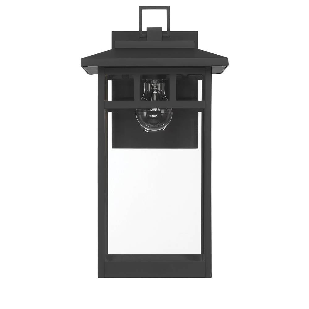 Hunter 46072 Matte Black Hunter Yancy House Matte Black With Clear Glass 1 Light Image 1