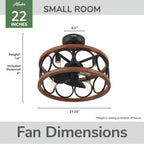 Hunter 50105 Matte Black 22 In Haven Fandelier - Matte Black Image 4