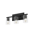Hunter 48030 Natural Iron Kerrison Natural Iron With Seeded Glass 3 Light Vanity Wall Light Fixture Image 1