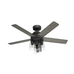Hunter 52650 Matte Black Hunter 52 Inch Lochemeade Matte Black Ceiling Fan With Led Light Kit And Handheld Remote Image 1