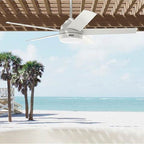 Hunter 52611 Matte White Hunter 52 Inch Skyflow Matte White Weathermax Indoor / Outdoor Ceiling Fan With Led Light Kit And Wall Control Image 3