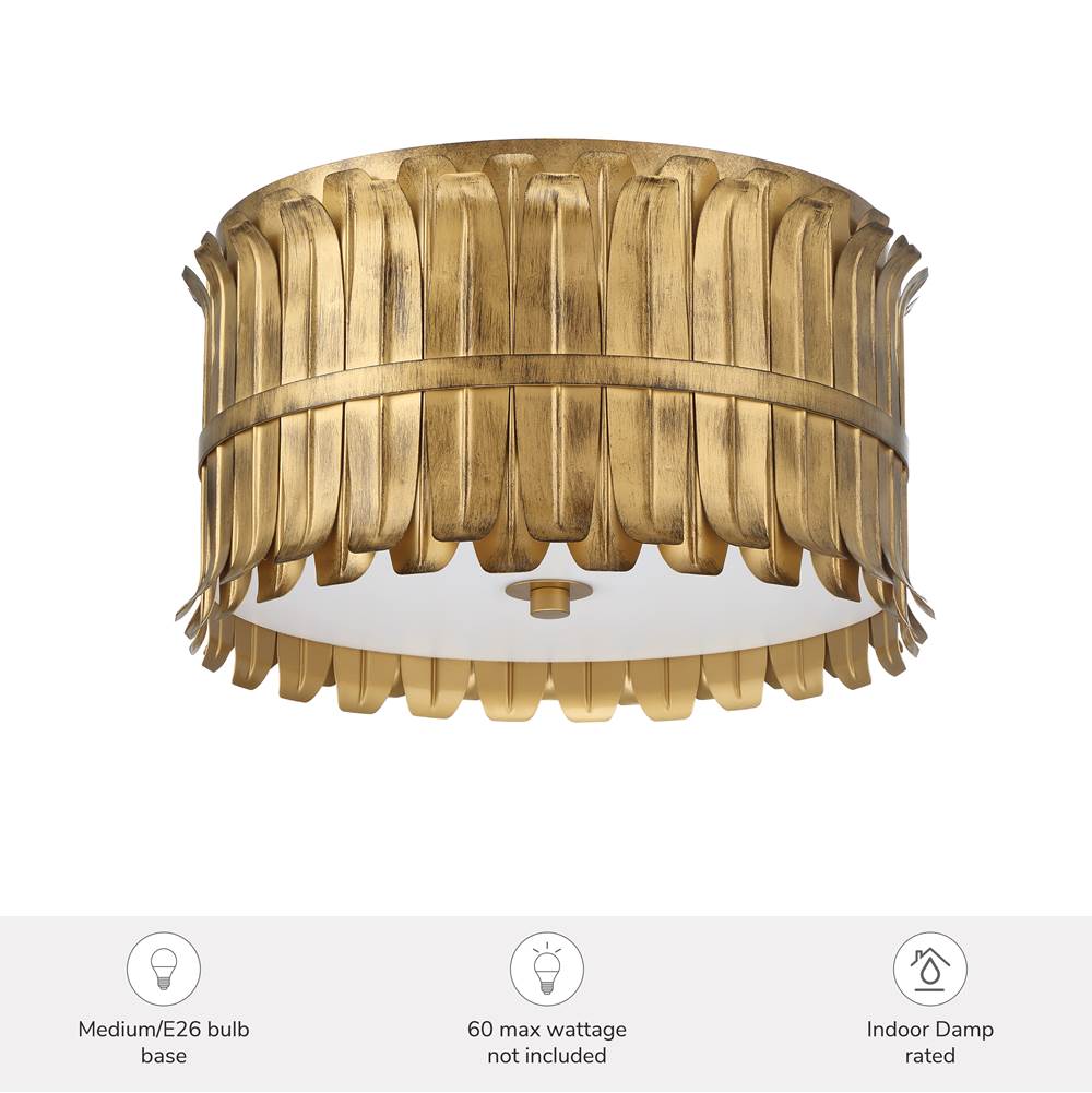 Hunter 48258 Brushed Luxe Gold Valdaz 3 Light Large Flush Gold Image 3
