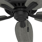 Hunter Newsome 52 Inch Newsome Matte Black Ceiling Fan And Pull Chain