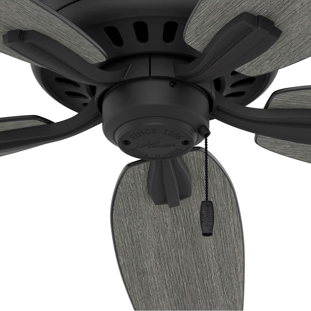 Hunter Newsome 52 Inch Newsome Matte Black Ceiling Fan And Pull Chain