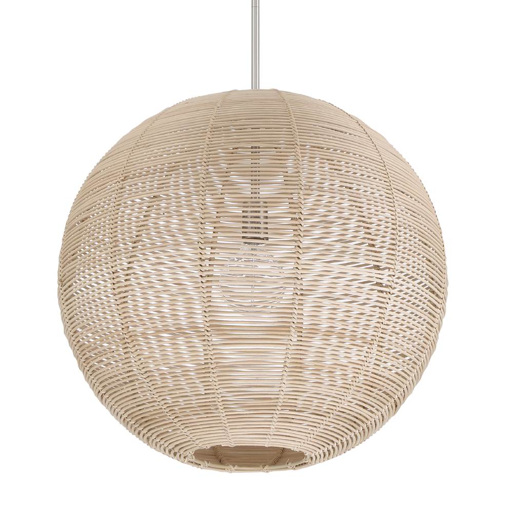 Hunter 48087 Brushed Nickel Berkeley Brushed Nickel 1 Light Large Pendant Ceiling Light Fixture Image 1