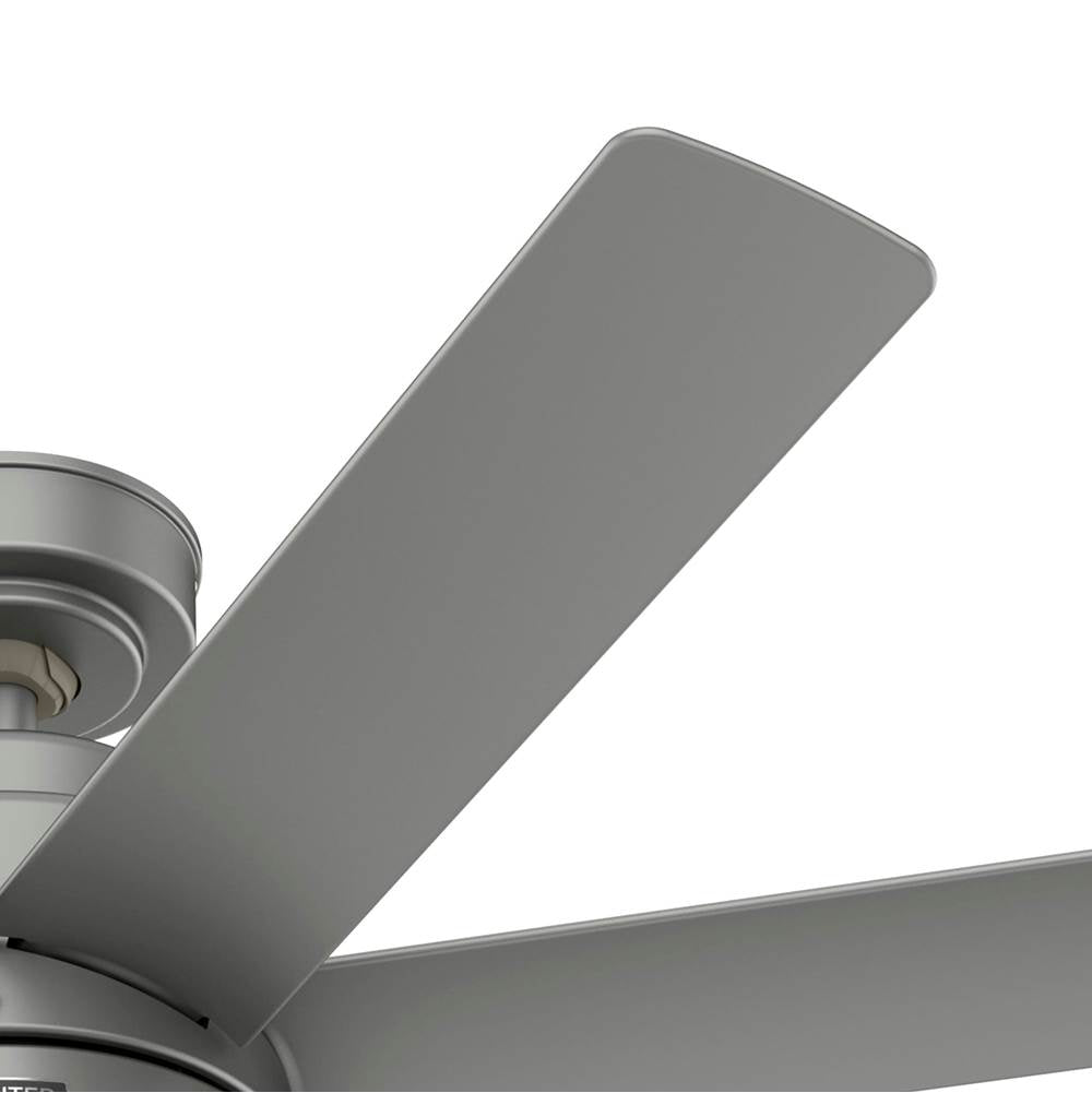 Hunter 52376 Matte Silver 52 Inch Brazos Matte Silver Damp Rated Ceiling Fan With Led Light Kit And Handheld Remote Image 3