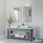 Hunter 48032 Brushed Nickel Kerrison Brushed Nickel With Seeded Glass 4 Light Vanity Wall Light Fixture Image 5