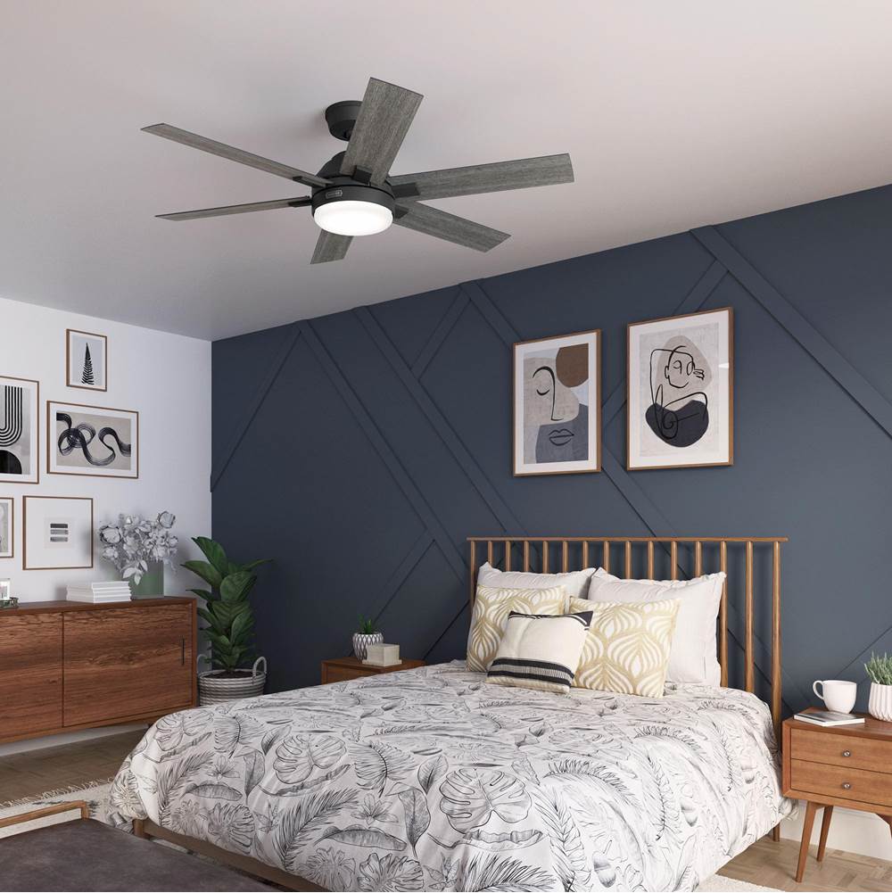 Hunter 52783 Matte Black 52 Inch Georgetown Energy Star Hunterexpress Matte Black Ceiling Fan With Led Light Kit And Handheld Remote Image 5