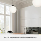 Hunter 19852 Matte Black Hepburn Matte Black With Cased White Glass 3 Light Pendant Ceiling Light Fixture Image 2