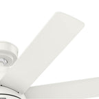 Hunter 52375 Fresh White 52 Inch Brazos Fresh White Damp Rated Ceiling Fan With Led Light Kit And Handheld Remote Image 3