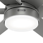 Hunter Skysail 60 Inch Skysail Matte Silver Wet Rated Ceiling Fan With Led Light Kit And Handheld Remote