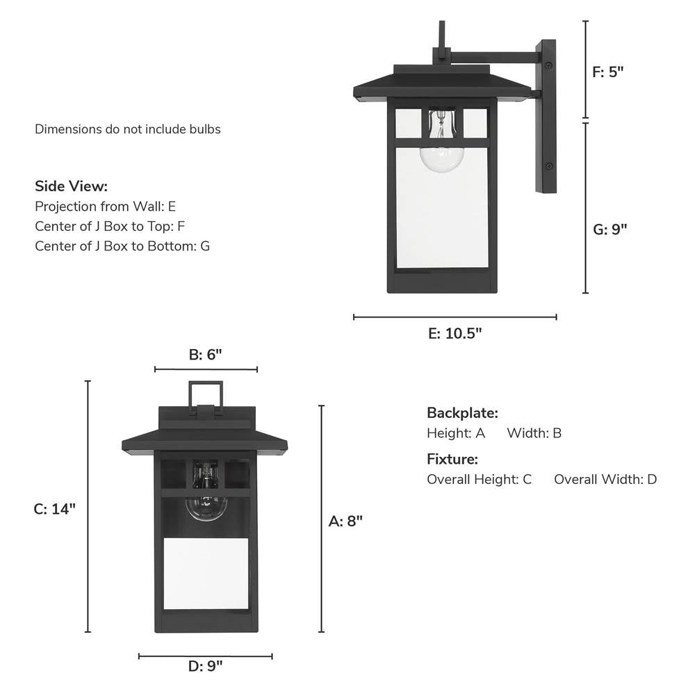 Hunter 46070 Matte Black Hunter Yancy House Matte Black With Clear Glass 1 Light Image 5