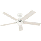 Hunter 52851 Fresh White 52 Inch Erling Energy Star Fresh White Ceiling Fan With Led Light Kit And Handheld Remote Image 1