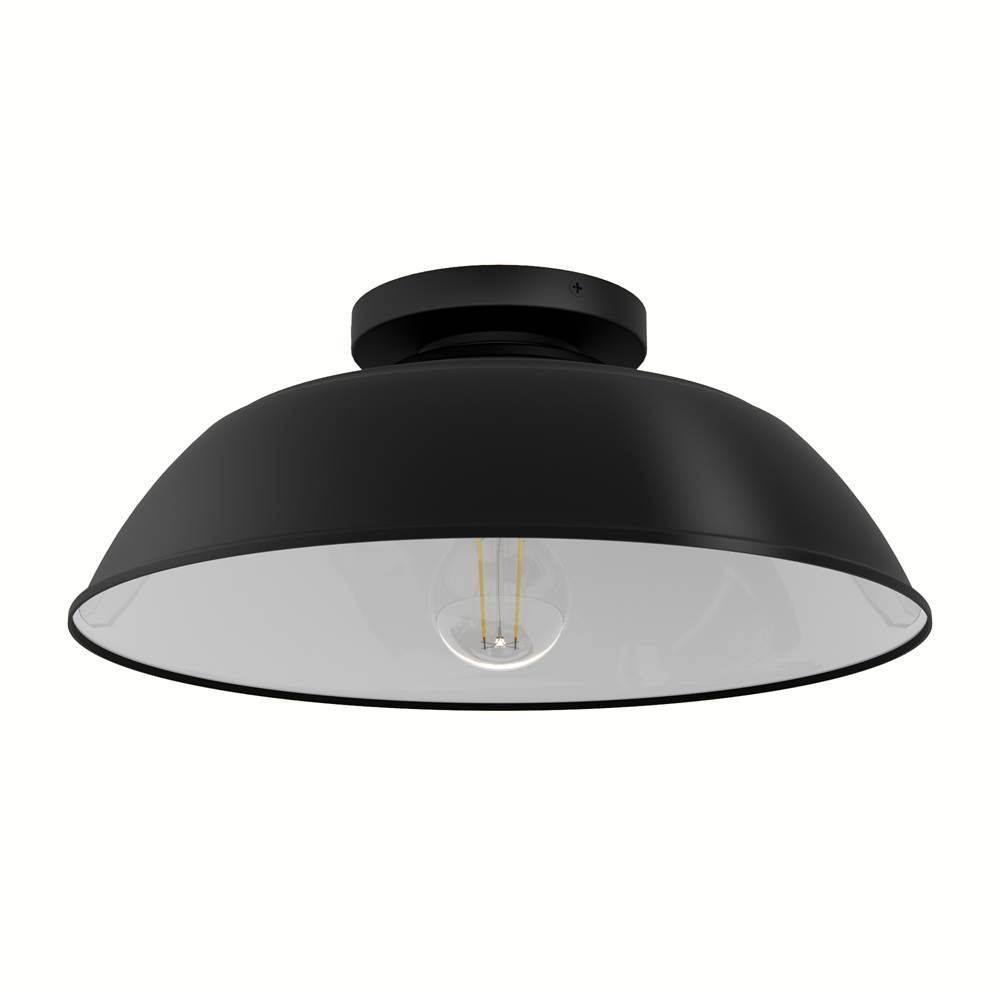 Hunter 46003 Matte Black,White Mill Valley Matte Black And White 1 Light Medium Image 1