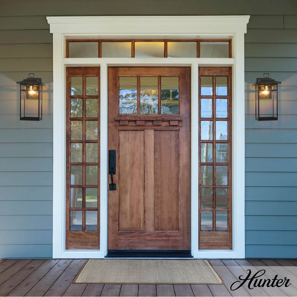 Hunter Yancy House Hunter Yancy House Matte Black With Clear Glass 1 Light