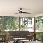 Hunter 52997 Matte Black 60 Inch Mosley Energy Star Matte Black Damp Rated Ceiling Fan And Wall Control Image 6