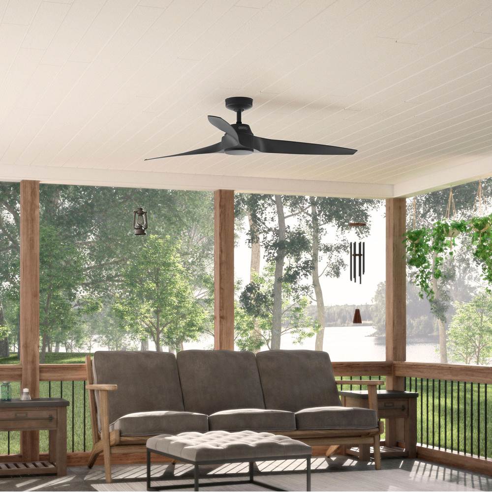 Hunter 52997 Matte Black 60 Inch Mosley Energy Star Matte Black Damp Rated Ceiling Fan And Wall Control Image 6