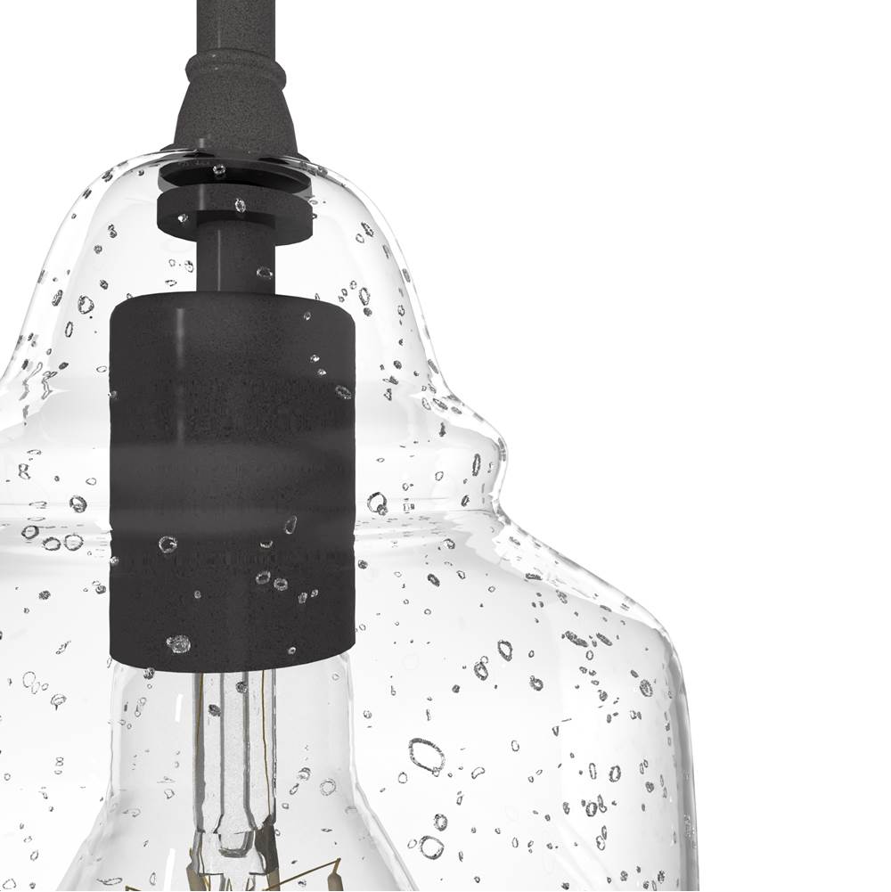 Hunter Dunshire Bell Clear Seeded Glass 1 Light 6 Inch Mini Pendant