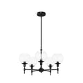 Hunter 19510 Matte Black Xidane Matte Black With Clear Glass 5 Light Chandelier Ceiling Light Fixture Image 1