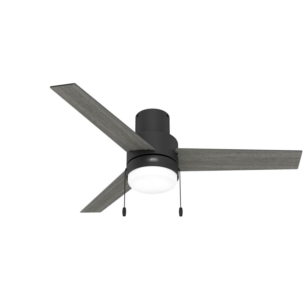 Hunter 51949 Matte Black 52 Inch Brunner Matte Black Low Profile Ceiling Fan With Led Light Kit And Pull Chain Image 1