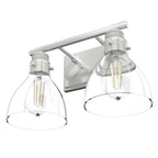 Hunter 48033 Brushed Nickel Van Nuys Brushed Nickel With Clear Glass 2 Light Vanity Wall Light Fixture Image 7