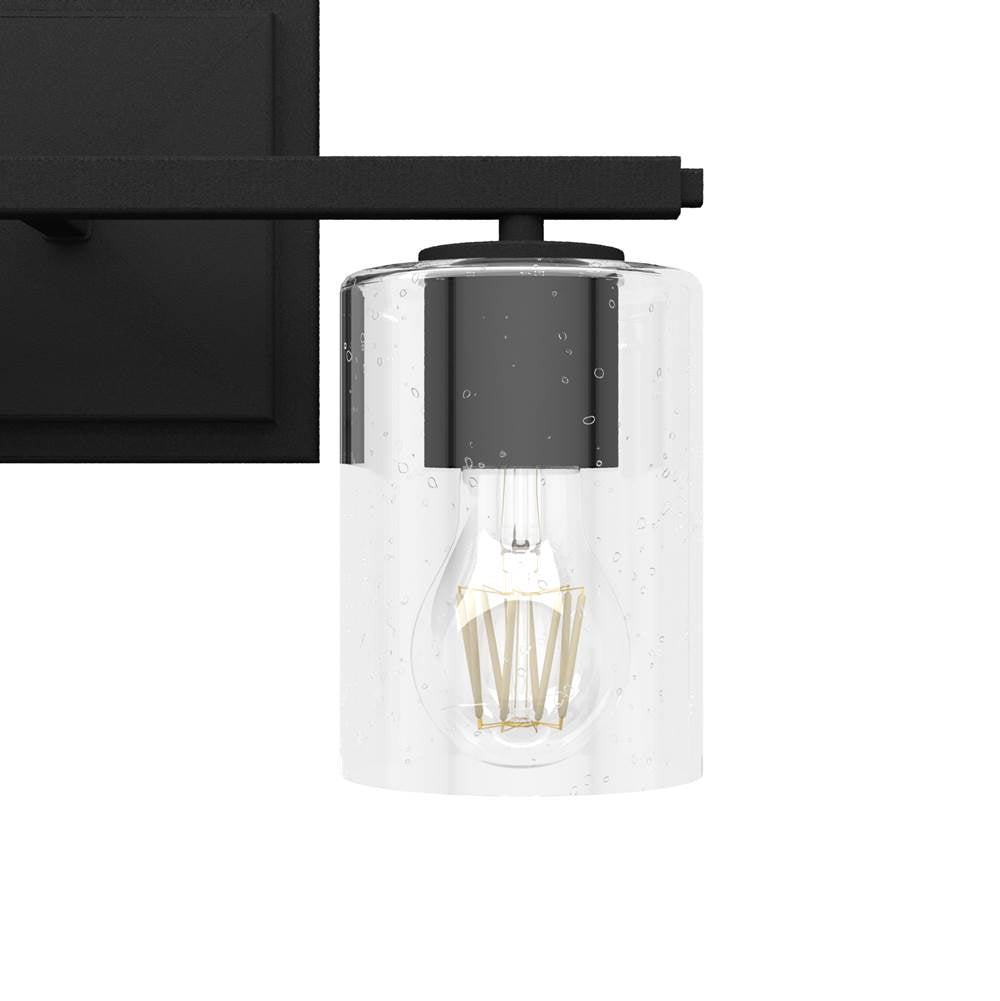 Hunter Kerrison Natural Iron With Seeded Glass 3 Light Vanity Wall Light Fixture