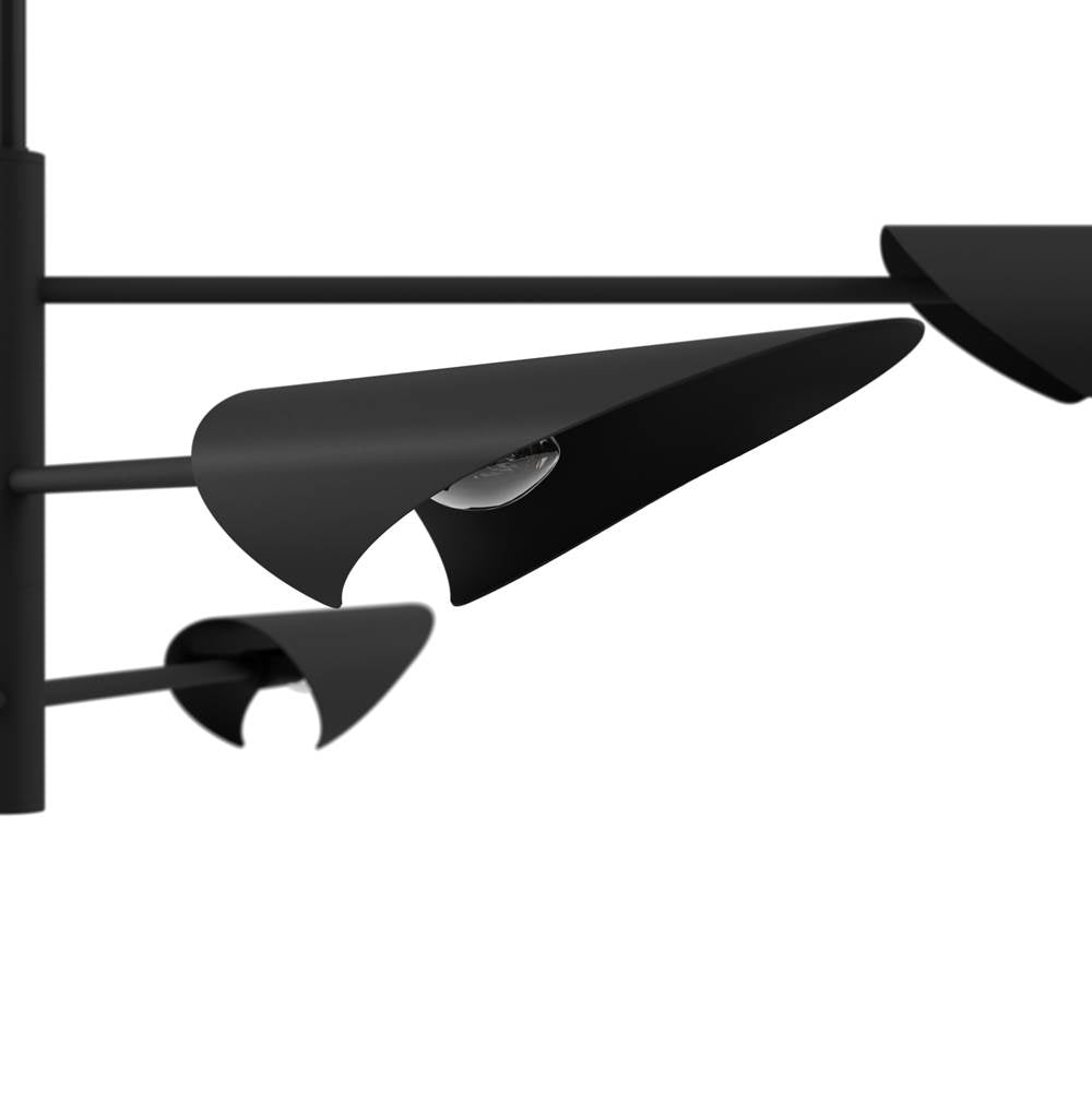Hunter 48140 Matte Black Merian 6 Light Large Chandelier Black Image 3