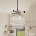 Hunter 13149 Matte Black Ontario Matte Black With Clear Glass 3 Light Pendant Ceiling Light Fixture Image 2