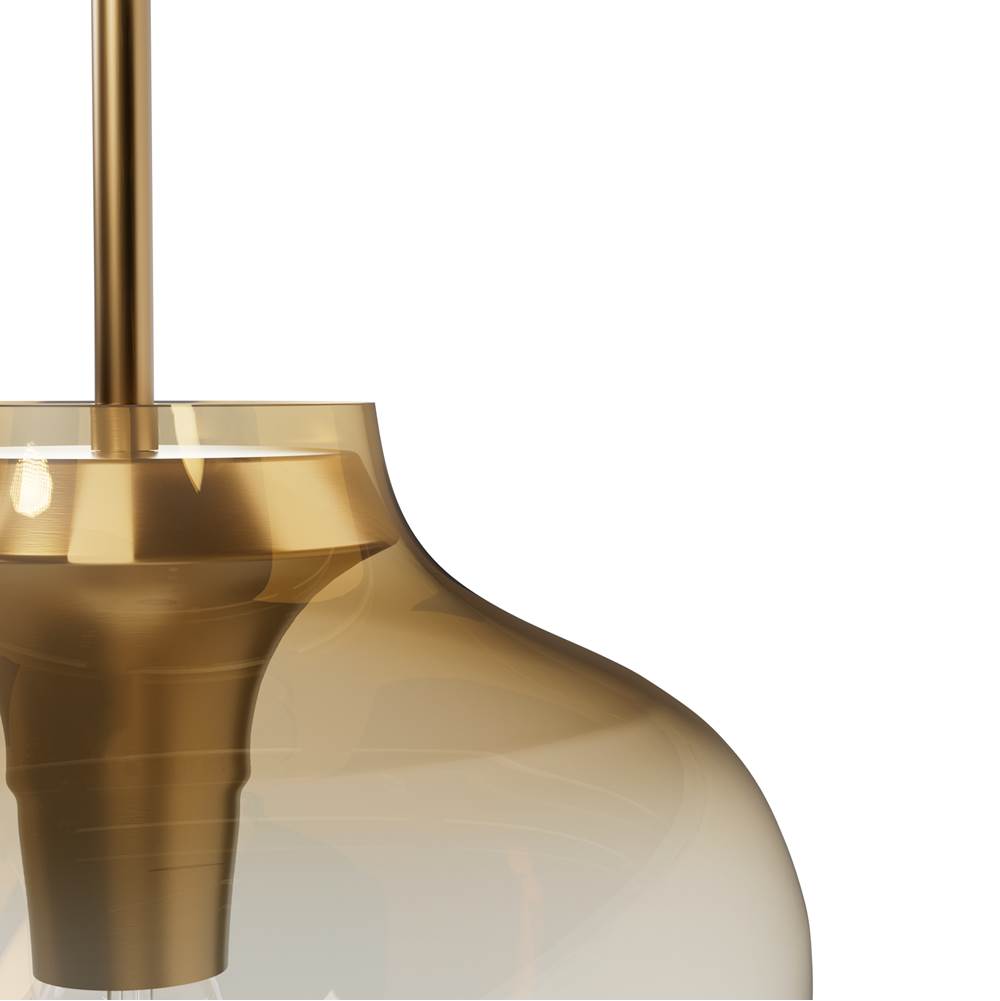 Hunter Vidria Alturas Gold With Amber Iridescent Glass 1 Light Pendant Ceiling Light Fixture