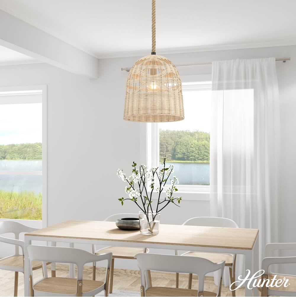 Hunter Baskel 1 Light Large Pendant Rattan