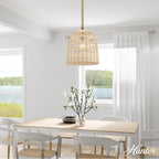 Hunter Baskel 1 Light Large Pendant Rattan