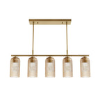 Hunter 13233 Luxe Gold Beverly Glen Luxe Gold With Amber Glass 5 Light Chandelier Ceiling Light Fixture Image 1